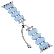 For Apple Watch SE 44mm Resin Retractable Chain Watch Band(Blue)