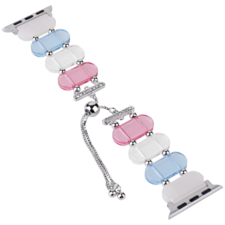 For Apple Watch SE 44mm Resin Retractable Chain Watch Band(Colors)