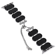 For Apple Watch SE 44mm Resin Retractable Chain Watch Band(Black)