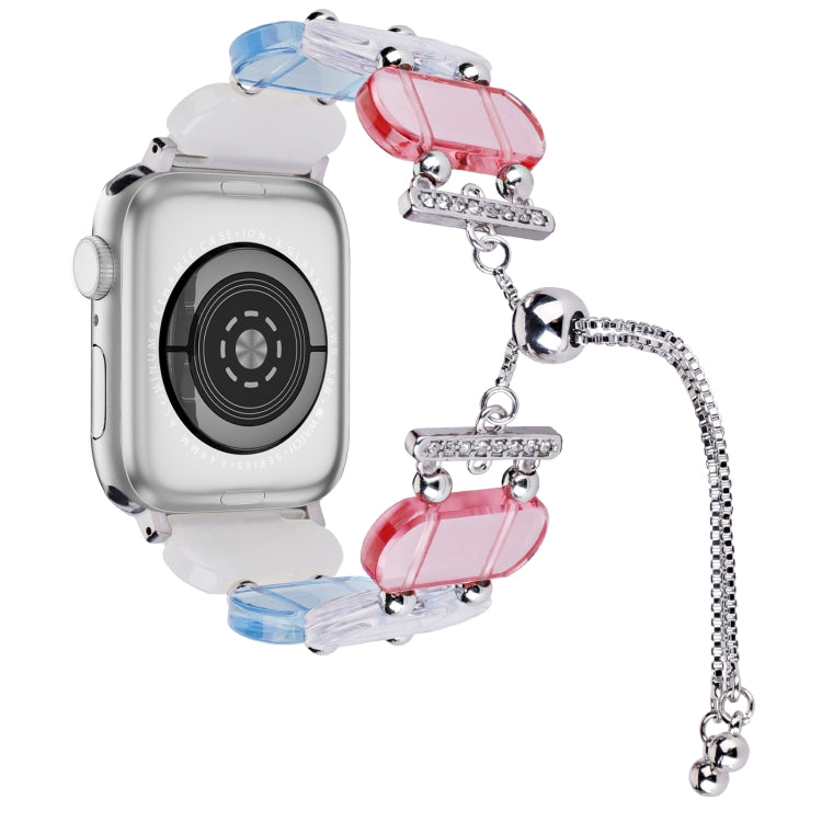For Apple Watch 42mm Resin Retractable Chain Watch Band(Colors)