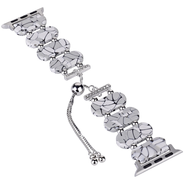 For Apple Watch 42mm Resin Retractable Chain Watch Band(Cracks)
