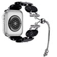 For Apple Watch 42mm Resin Retractable Chain Watch Band(Black Flower) - Watch Bands by PMC TechLife | Online Shopping South Africa | PMC TechLife