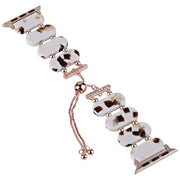 For Apple Watch 42mm Resin Retractable Chain Watch Band(Nougat)