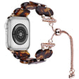 For Apple Watch 42mm Resin Retractable Chain Watch Band(Tortoiseshell) - Watch Bands by PMC TechLife | Online Shopping South Africa | PMC TechLife