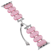 For Apple Watch 38mm Resin Retractable Chain Watch Band(Pink)