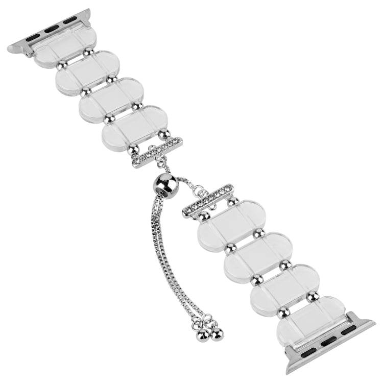 For Apple Watch 38mm Resin Retractable Chain Watch Band(Transparent)