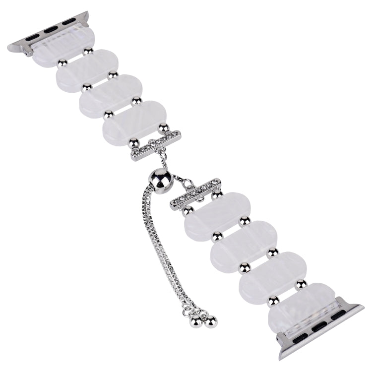 For Apple Watch 38mm Resin Retractable Chain Watch Band(Fluorescent)