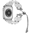 For Apple Watch 38mm Resin Retractable Chain Watch Band(Pearl White) - Watch Bands by PMC TechLife | Online Shopping South Africa | PMC TechLife