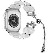 For Apple Watch 38mm Resin Retractable Chain Watch Band(Pearl White)