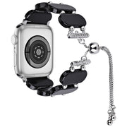 For Apple Watch 38mm Resin Retractable Chain Watch Band(Black)