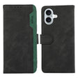 For iPhone 16 Plus ABEEL Color Block Magnetic RFID Leather Phone Case(Black-Green) - iPhone 16 Plus Cases by PMC TechLife | Online Shopping South Africa | PMC TechLife | Buy Now Pay Later Mobicred