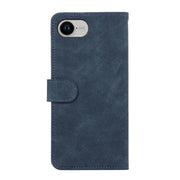 For iPhone 16e ABEEL Color Block Magnetic RFID Leather Phone Case(Blue-Brown)