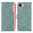For iPhone 16e ABEEL Color Block Magnetic RFID Leather Phone Case(Cyan-Pink) - iPhone 16e Cases by PMC TechLife | Online Shopping South Africa | PMC TechLife | Buy Now Pay Later Mobicred