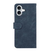 For iPhone 17 ABEEL Color Block Magnetic RFID Leather Phone Case(Blue-Brown)