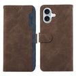 For iPhone 17 ABEEL Color Block Magnetic RFID Leather Phone Case(Brown-Blue) - free shipping - PMc TechLife - Order now!