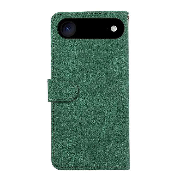 For iPhone 17 Air ABEEL Color Block Magnetic RFID Leather Phone Case(Green-Black)
