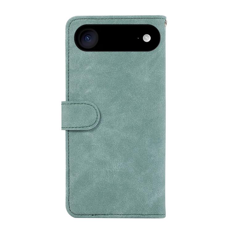 For iPhone 17 Air ABEEL Color Block Magnetic RFID Leather Phone Case(Cyan-Pink)