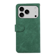 For iPhone 17 Pro ABEEL Color Block Magnetic RFID Leather Phone Case(Green-Black)