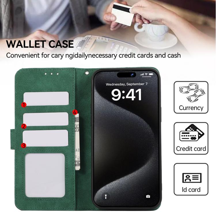 For iPhone 17 Pro ABEEL Color Block Magnetic RFID Leather Phone Case(Green-Black)