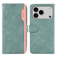 For iPhone 17 Pro ABEEL Color Block Magnetic RFID Leather Phone Case(Cyan-Pink) - free shipping - PMc TechLife - Order now!