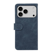For iPhone 17 Pro Max ABEEL Color Block Magnetic RFID Leather Phone Case(Blue-Brown)