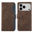For iPhone 17 Pro Max ABEEL Color Block Magnetic RFID Leather Phone Case(Brown-Blue) - free shipping - PMc TechLife - Order now!