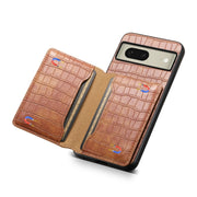 For Google Pixel 8 Crocodile Texture Card Bag Design Full Coverage Phone Case(Brown)