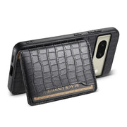 For Google Pixel 8 Crocodile Texture Card Bag Design Full Coverage Phone Case(Black)