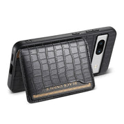 For Google Pixel 7a Crocodile Texture Card Bag Design Full Coverage Phone Case(Black)