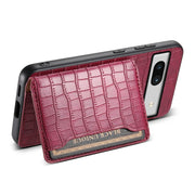 For Google Pixel 7a Crocodile Texture Card Bag Design Full Coverage Phone Case(Red)