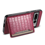 For Google Pixel 7 Pro 5G Crocodile Texture Card Bag Design Full Coverage Phone Case(Red)
