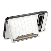 For Google Pixel 7 Pro 5G Crocodile Texture Card Bag Design Full Coverage Phone Case(White)