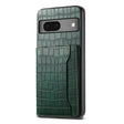 For Google Pixel 7 5G Crocodile Texture Card Bag Design Full Coverage Phone Case(Green) - Google Cases by PMC TechLife | Online Shopping South Africa | PMC TechLife | Buy Now Pay Later Mobicred