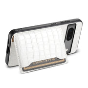 For Google Pixel 7 5G Crocodile Texture Card Bag Design Full Coverage Phone Case(White)