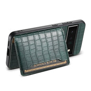 For Google Pixel 6 Pro Crocodile Texture Card Bag Design Full Coverage Phone Case(Green)