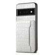 For Google Pixel 6 Pro Crocodile Texture Card Bag Design Full Coverage Phone Case(White) - Google Cases by PMC TechLife | Online Shopping South Africa | PMC TechLife | Buy Now Pay Later Mobicred