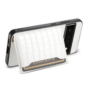 For Google Pixel 6 Pro Crocodile Texture Card Bag Design Full Coverage Phone Case(White)