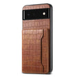 For Google Pixel 6 Crocodile Texture Card Bag Design Full Coverage Phone Case(Brown) - Google Cases by PMC TechLife | Online Shopping South Africa | PMC TechLife | Buy Now Pay Later Mobicred