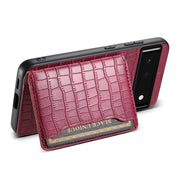 For Google Pixel 6 Crocodile Texture Card Bag Design Full Coverage Phone Case(Red)