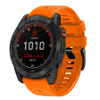 For Garmin Fenix 7 Pro 22mm Solid Color Steel Buckle Silicone Quick Release Watch Band(Orange) - Watch Bands by PMC TechLife | Online Shopping South Africa | PMC TechLife