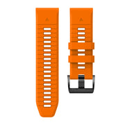 For Garmin Fenix 7 Pro 22mm Solid Color Steel Buckle Silicone Quick Release Watch Band(Orange)