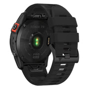 For Garmin Fenix 7 Pro 22mm Solid Color Steel Buckle Silicone Quick Release Watch Band(Black)