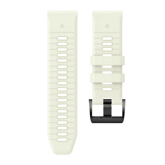 For Garmin Fenix 7 Pro 22mm Solid Color Steel Buckle Silicone Quick Release Watch Band(Creamy White)