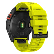 For Garmin Fenix 7 Pro 22mm Solid Color Steel Buckle Silicone Quick Release Watch Band(Lime Green)