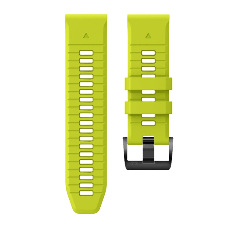 For Garmin Fenix 7 Pro 22mm Solid Color Steel Buckle Silicone Quick Release Watch Band(Lime Green)