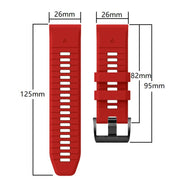 For Garmin Fenix 7X 26mm Solid Color Steel Buckle Silicone Quick Release Watch Band(Red)