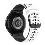 For Samsung Galaxy Watch 6 Two Color Silicone Watch Band(White Black)