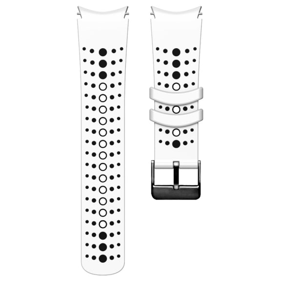 For Samsung Galaxy Watch 6 Two Color Silicone Watch Band(White Black)