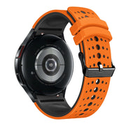 For Samsung Galaxy Watch 6 Two Color Silicone Watch Band(Orange Black)