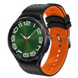 For Samsung Galaxy Watch 6 Two Color Silicone Watch Band(Black Orange) - Watch Bands by PMC TechLife | Online Shopping South Africa | PMC TechLife